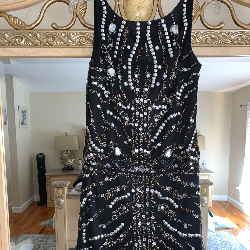 Black beaded dress!!! Wore to party once !!